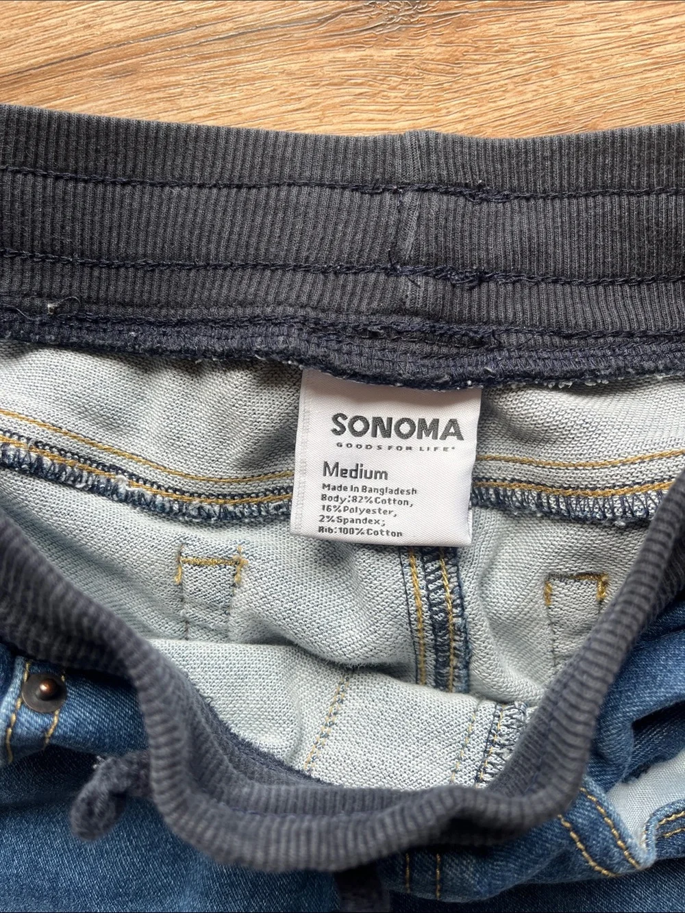 Sonoma Girls Dark Blue Denim Jogger Jeans with Knit Waistband